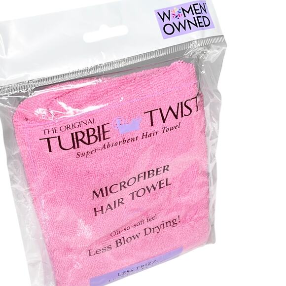 Turbie Twist Microfiber HAIR TOWEL WRAP Women & Men Pink Twist & Loop Turban NIP - Picture 1 of 6